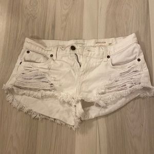 Pistola white ripped Jean shorts, size 27